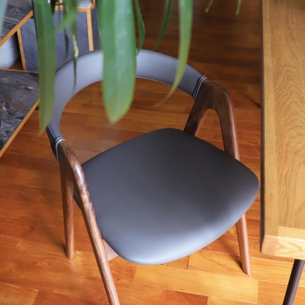 cobak hold arm chair walnut gray