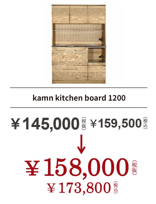 カム キッチンボード1200